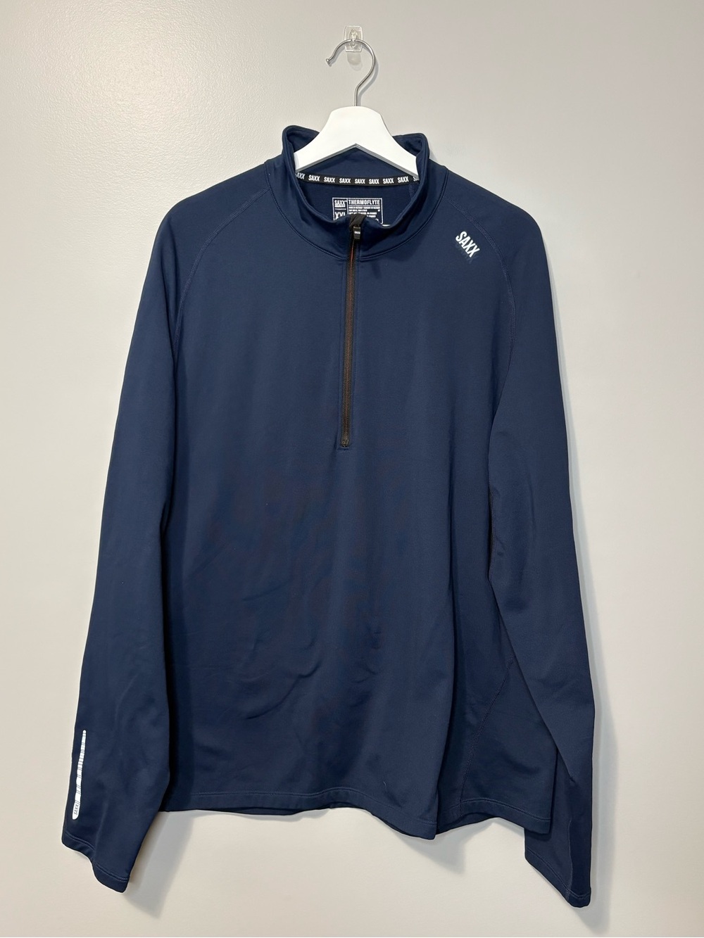 SAXX ThermoFlyte Long Sleeve Half-Zip Pullover Navy Blue